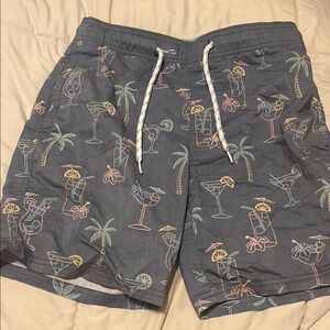 Goodfellow & Co Gray Swim Trunks with Tropical Print